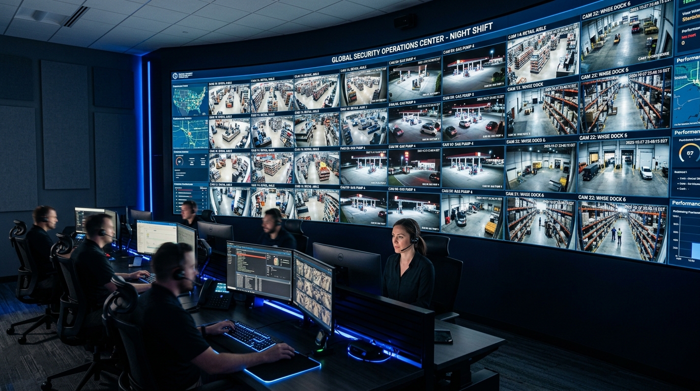 Eunoia Vigil Security Operations Center with curved monitoring screens